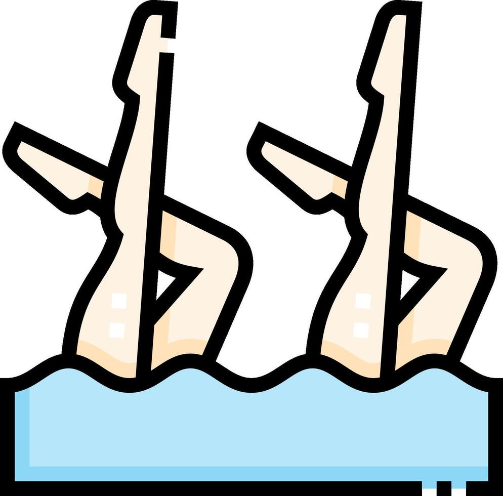 Two people in the water with their legs up vector