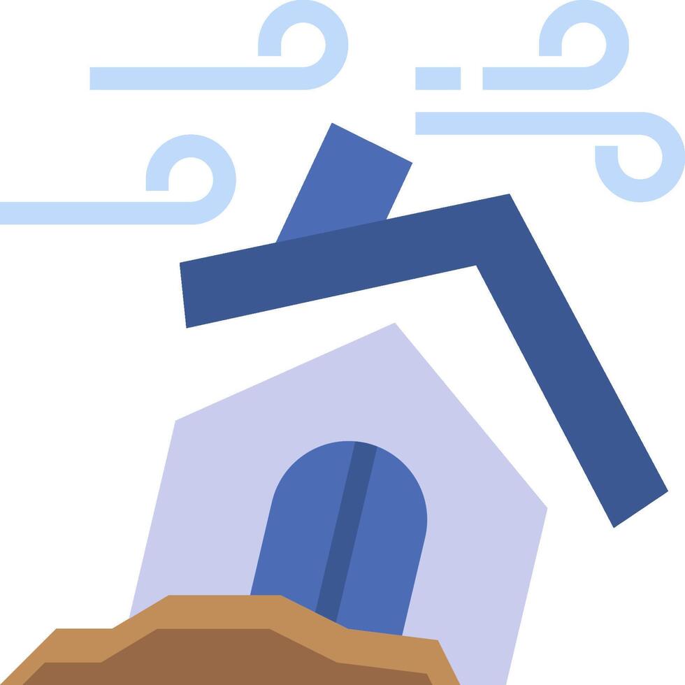 A house is falling down into the ground vector