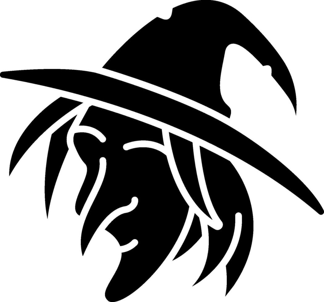 A witch hat with a long black nose vector