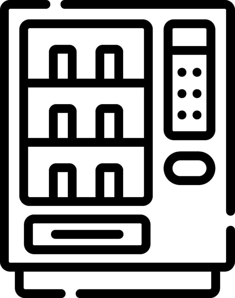 A black and white image of a vending machine vector