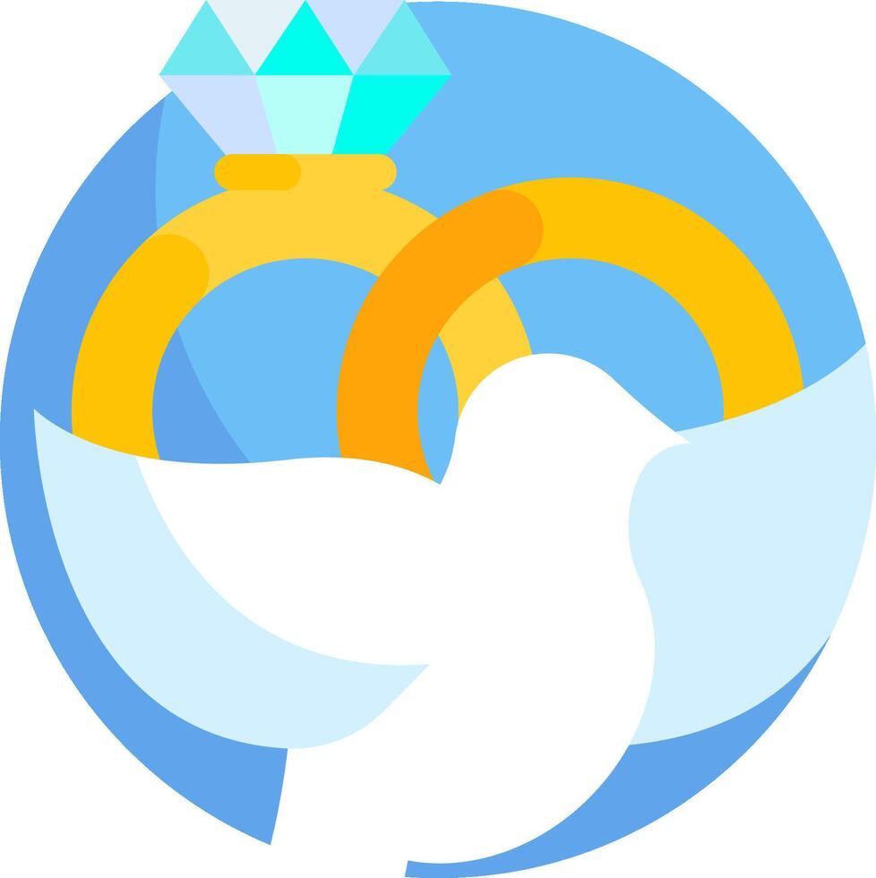 A dove with two rings on it vector