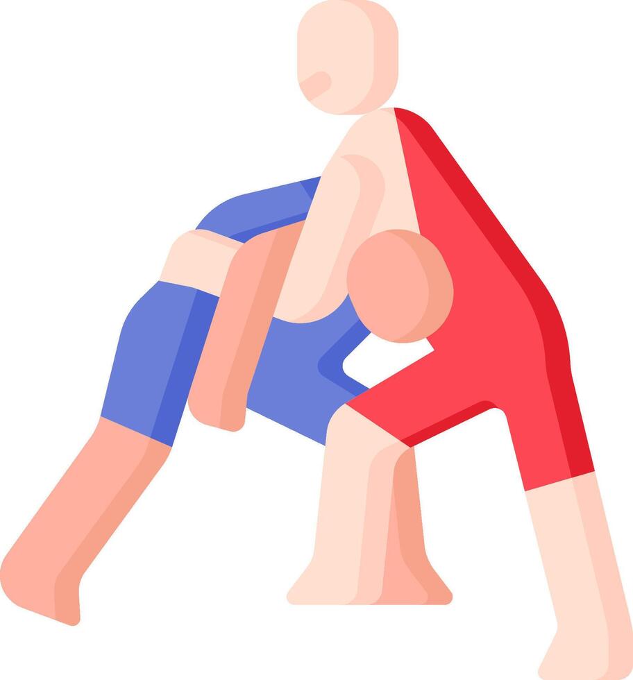 Two people wrestling on a white background vector