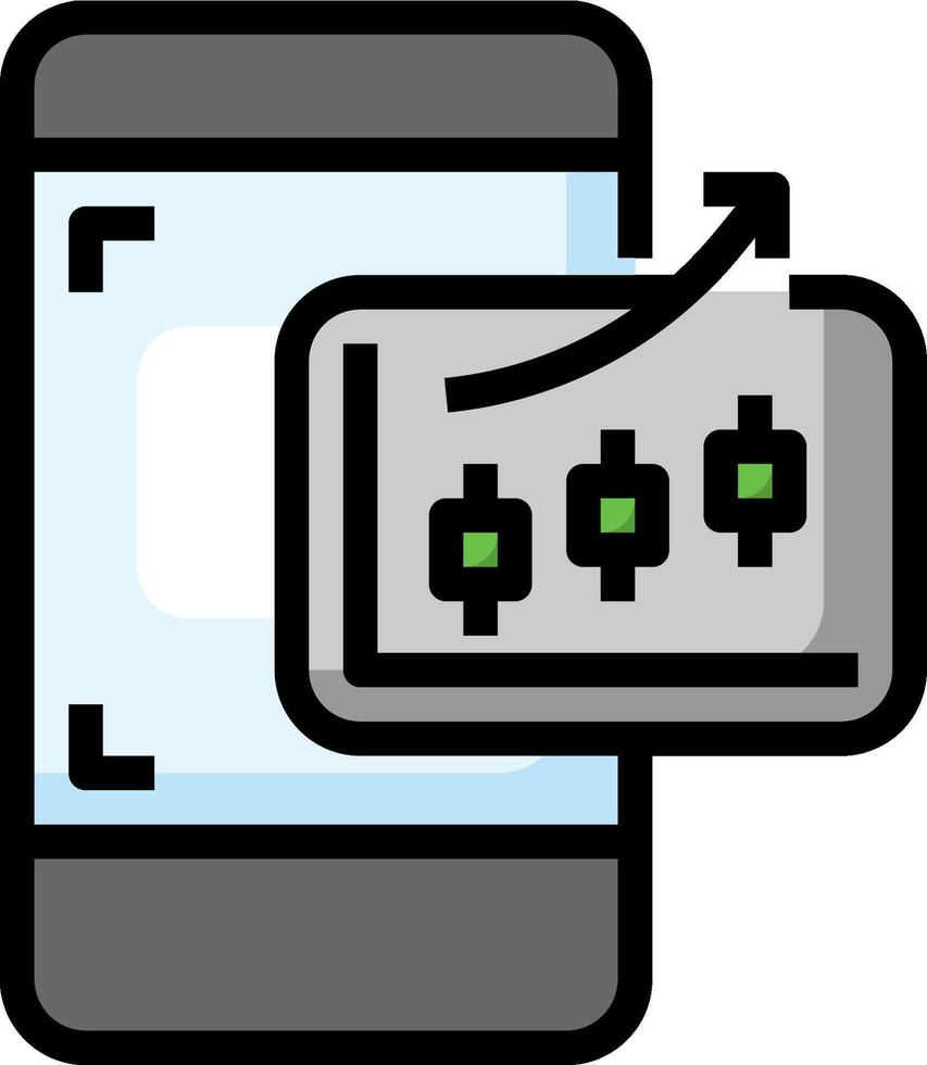 A smartphone with a bar graph on it vector