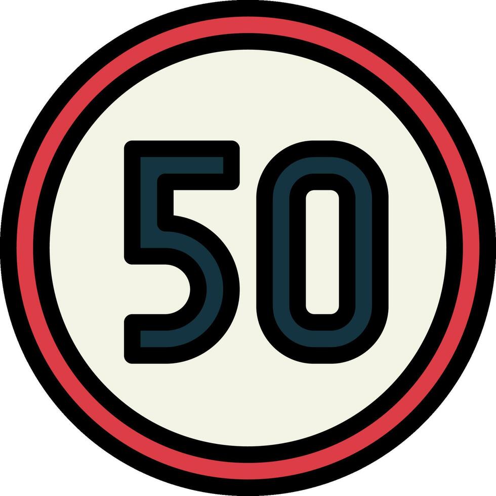A red and black circle with the number 50 in it vector