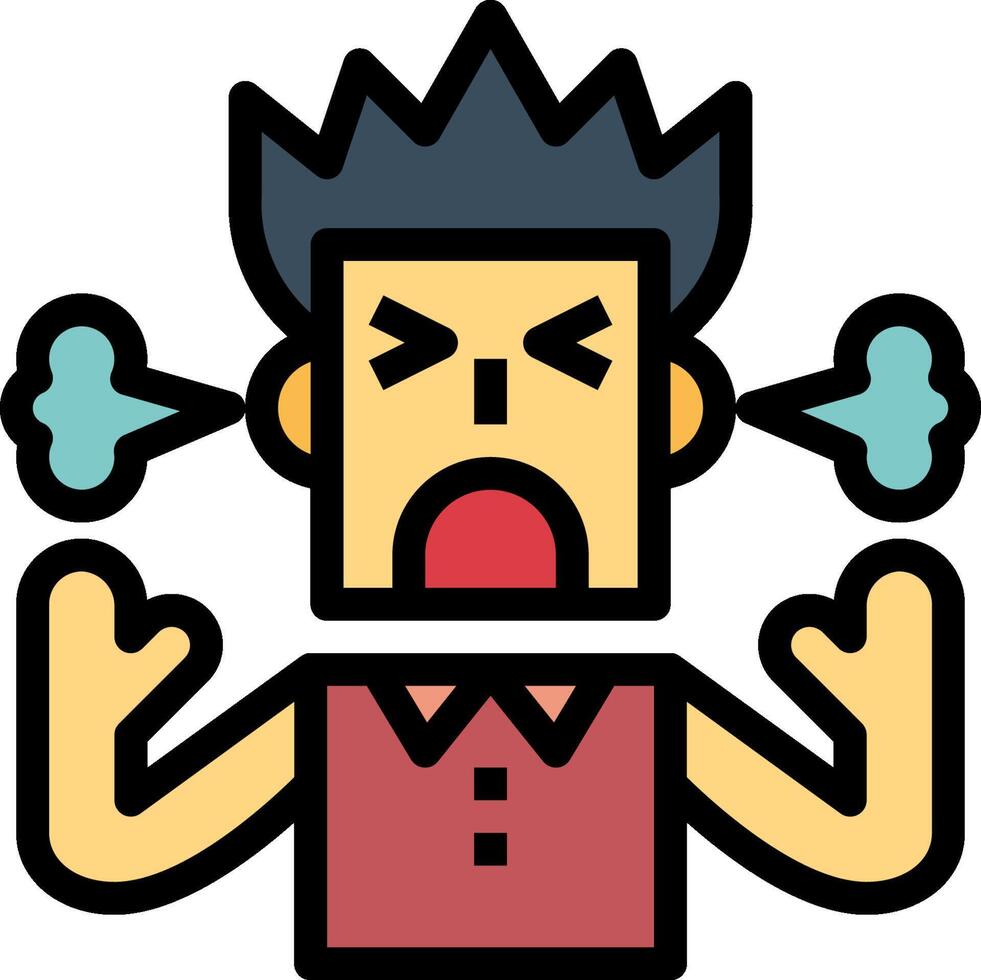 A cartoon man with his hands up and his mouth open vector