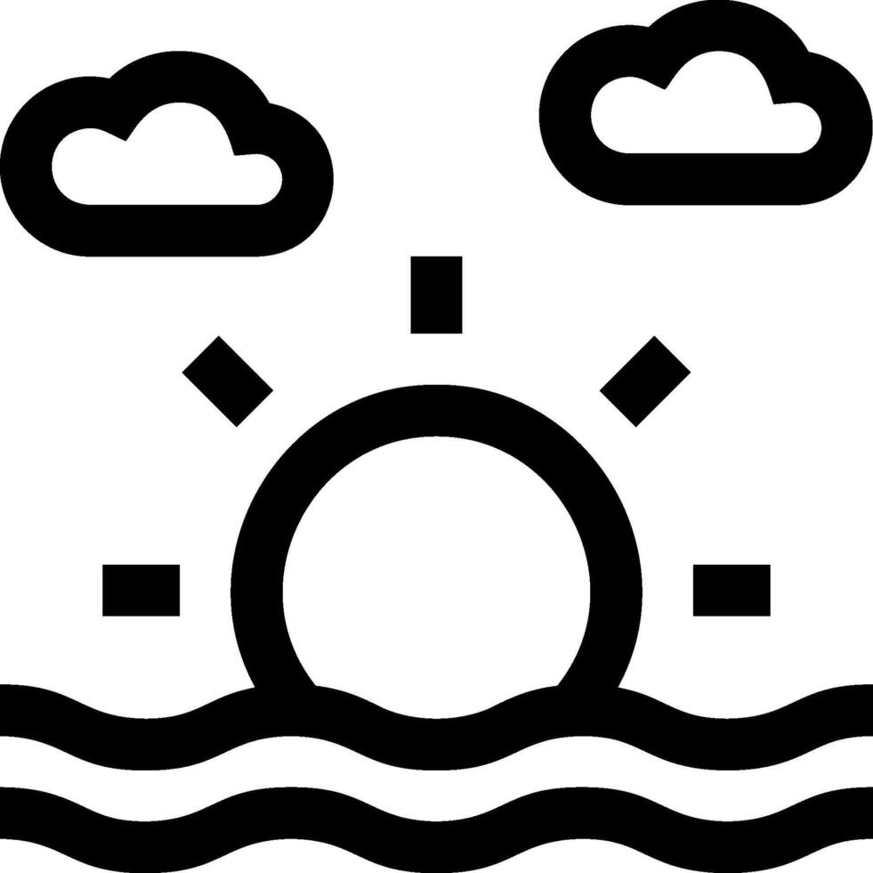 Sun and clouds over the ocean vector
