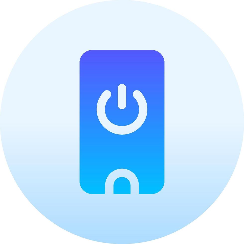 A blue button with a power button on it vector