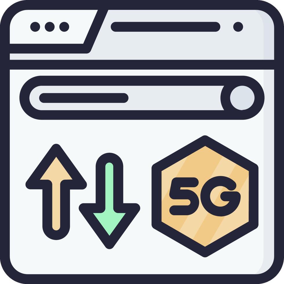5g icon with arrow pointing up and down vector