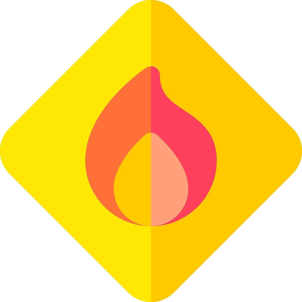 A yellow square with a fire in it vector