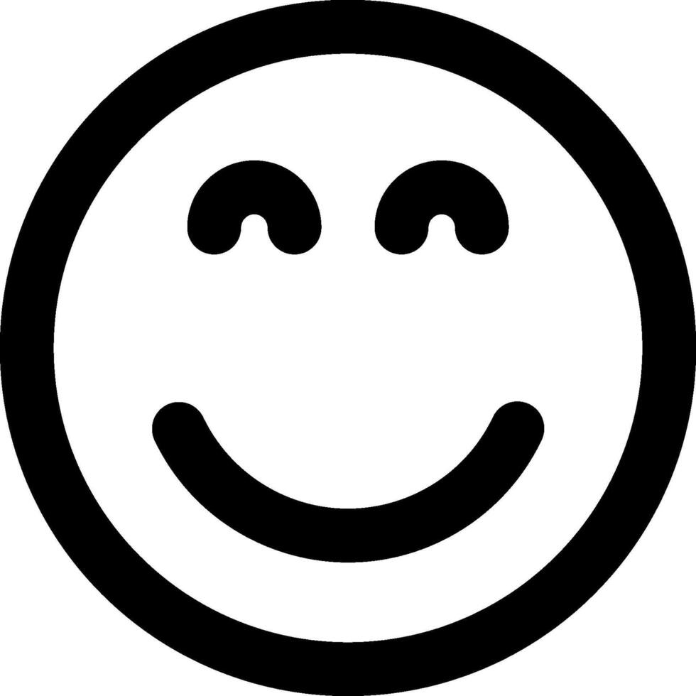 A black and white smiley face with eyes vector