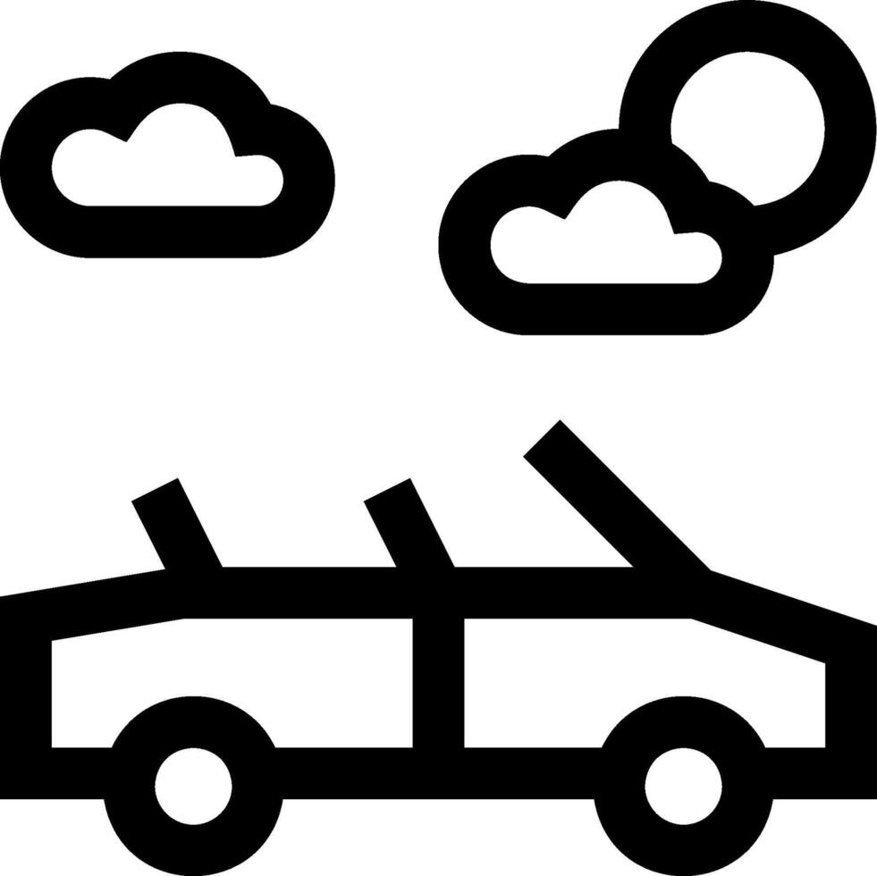 Car with roof down icon vector