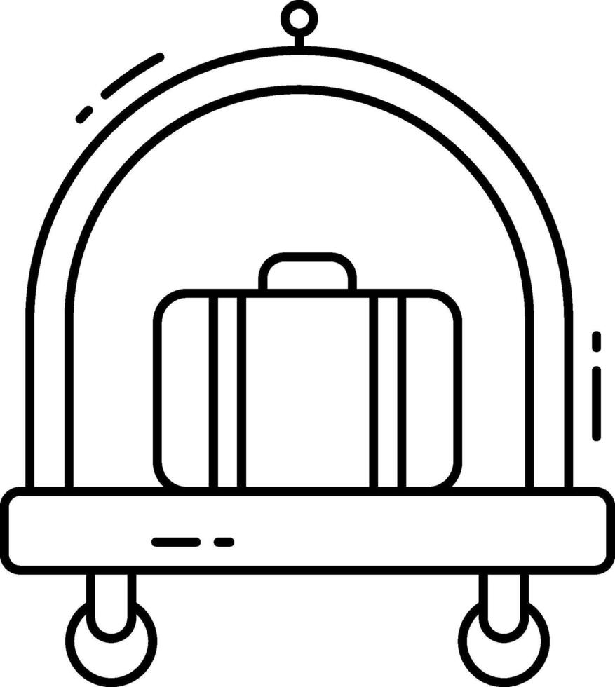 A luggage cart with luggage on it vector