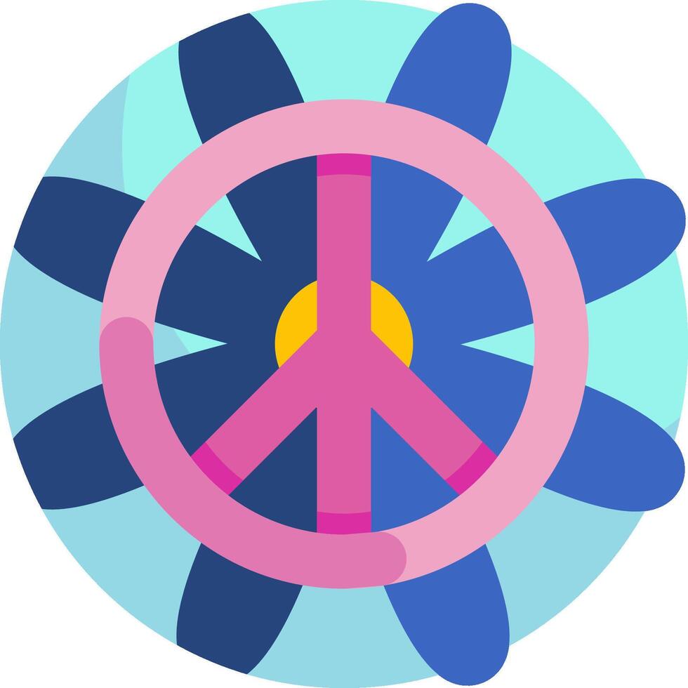 A peace sign with a flower in the center vector