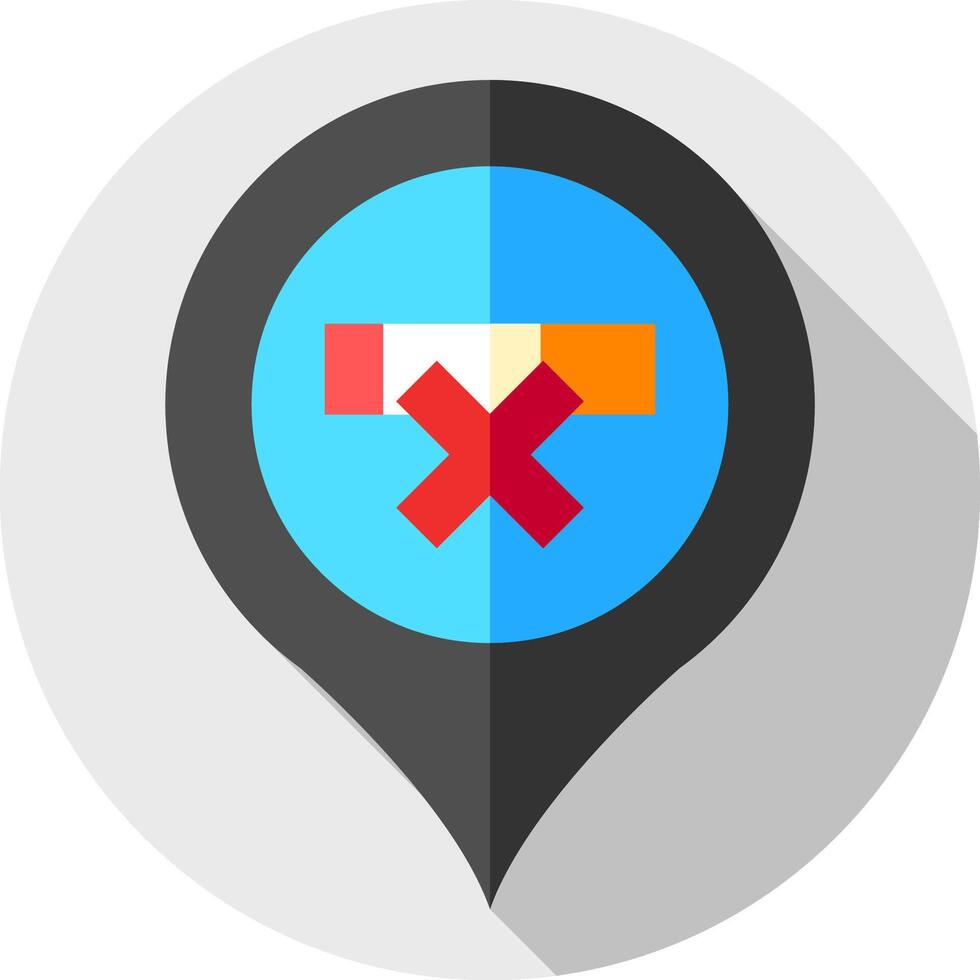 A map pin with an x mark on it vector