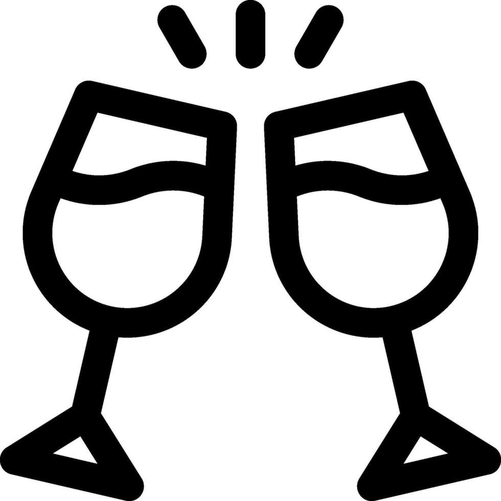 Two glasses of wine are toasting each other vector
