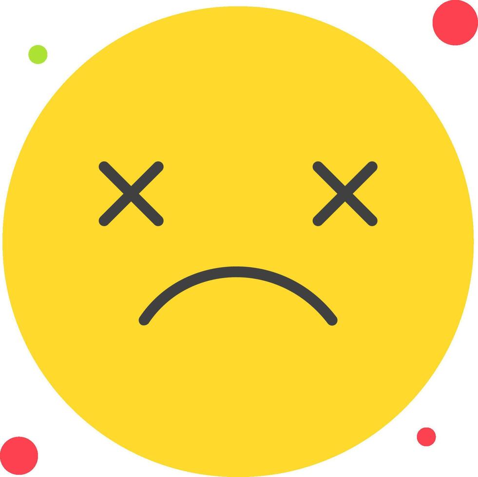 A yellow emoticion with a sad face vector