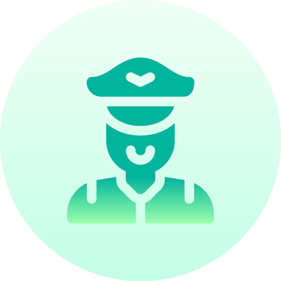 A green icon of a man in a police uniform vector
