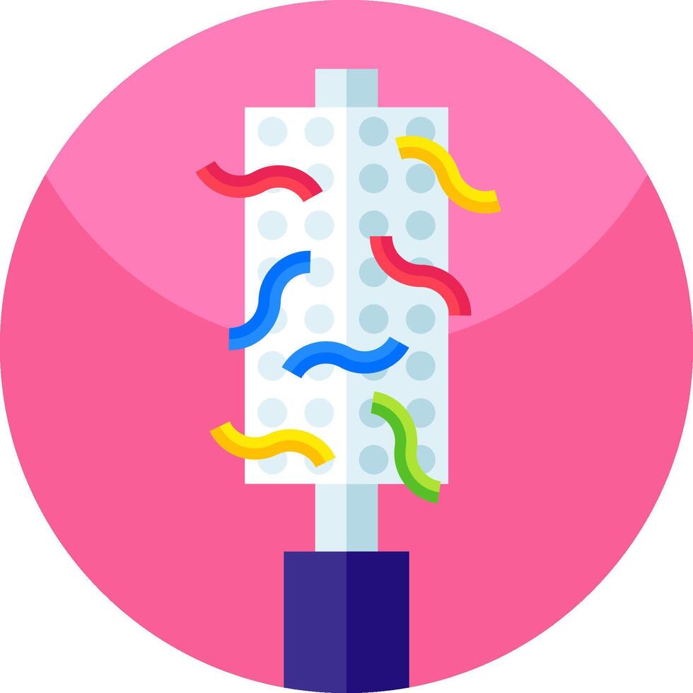 A pink circle with a roll of paper towel on it vector