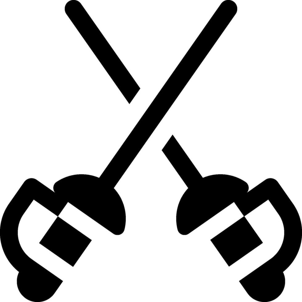 Two crossed swords icon on a white background vector