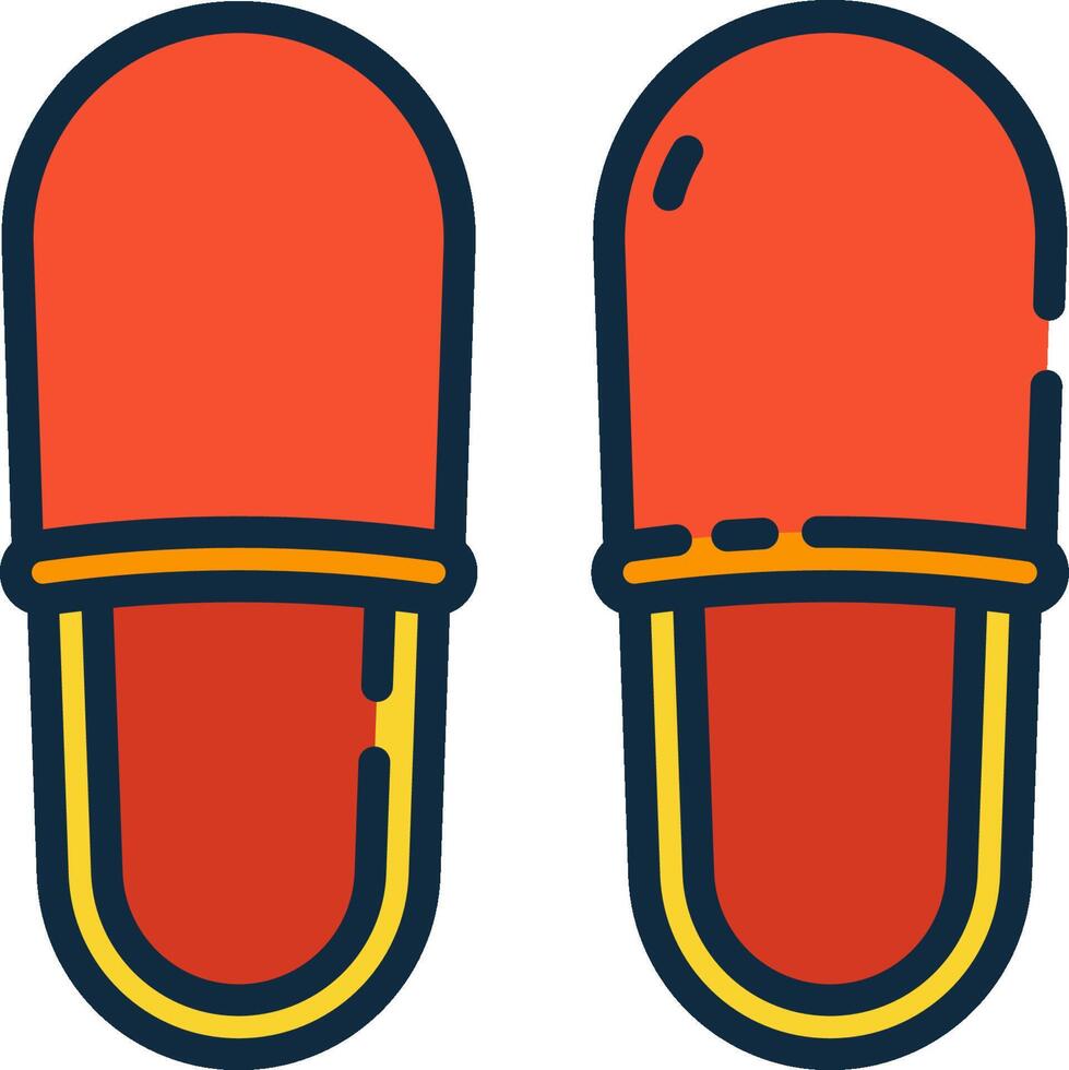 Two red pillows with a yellow stripe on the top vector