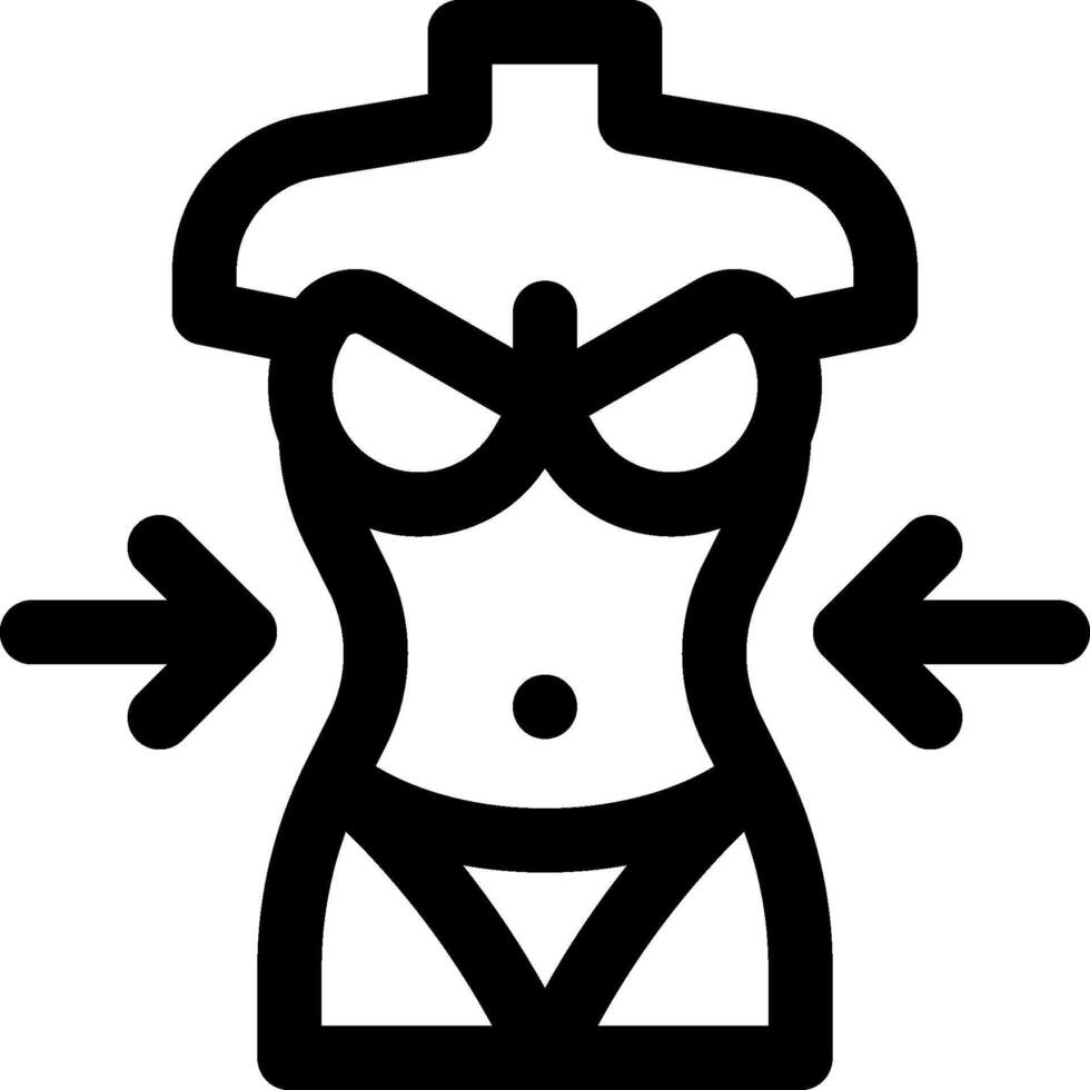 A black and white image of a woman's body suit vector