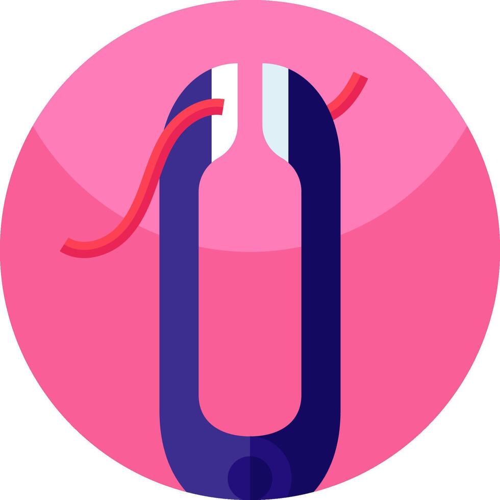 A pink circle with a blue and red cord vector