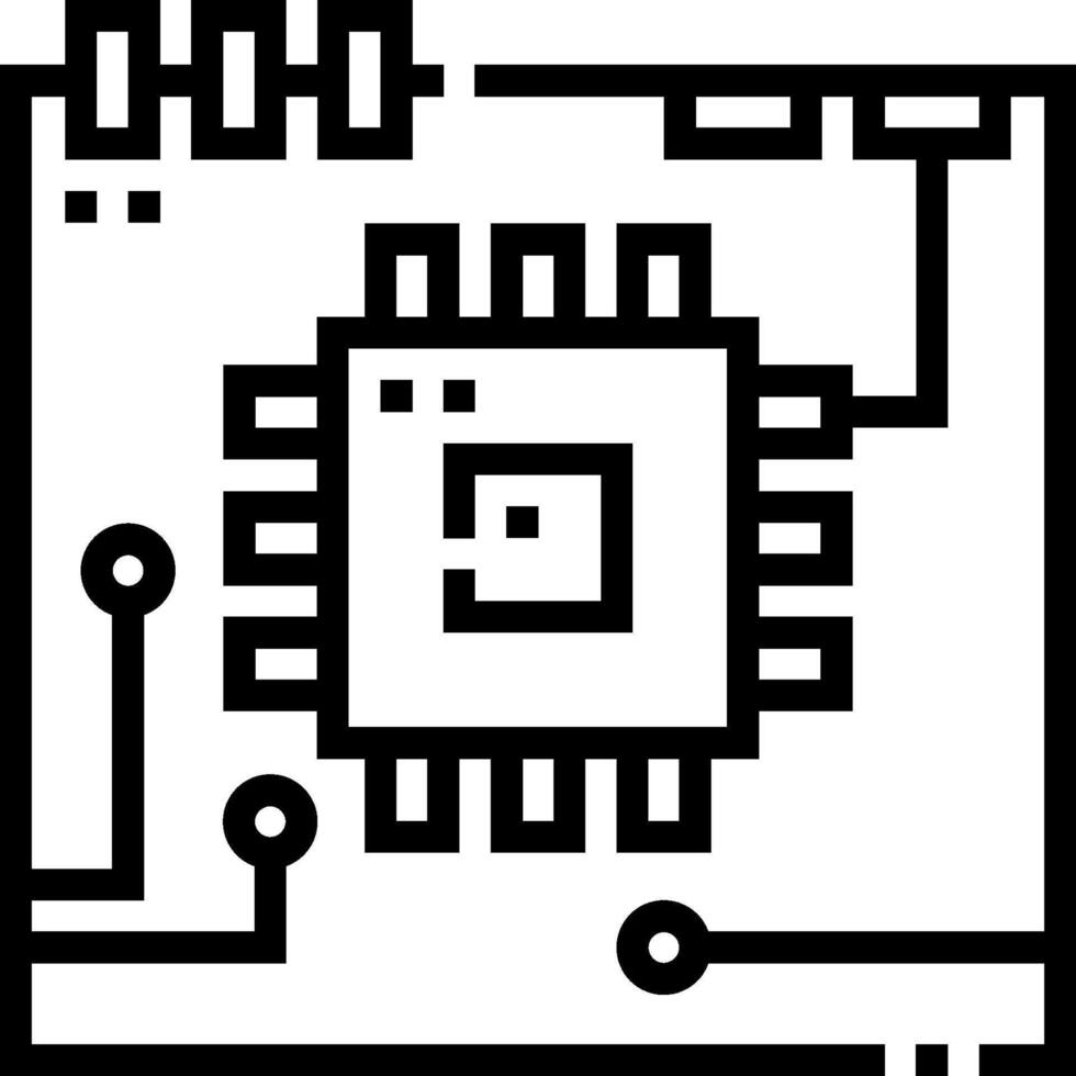 A black and white image of a computer chip vector