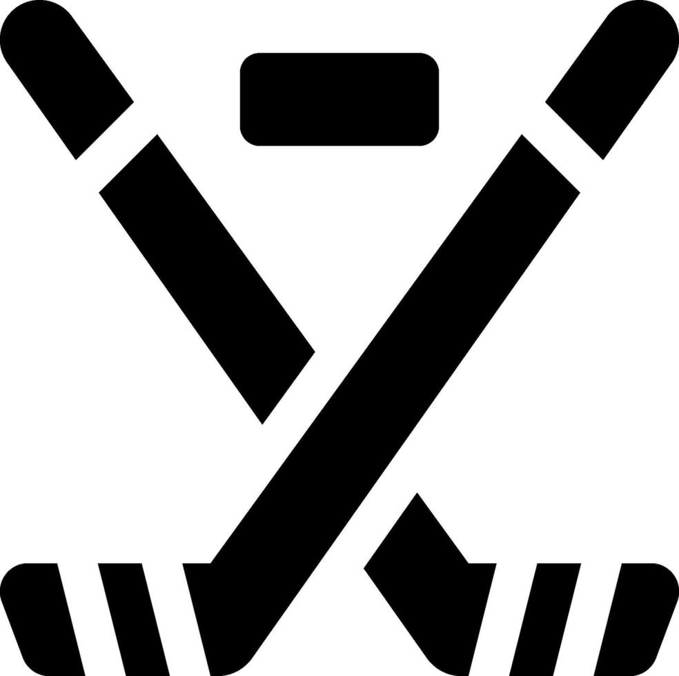 Hockey sticks and cross on a white background vector