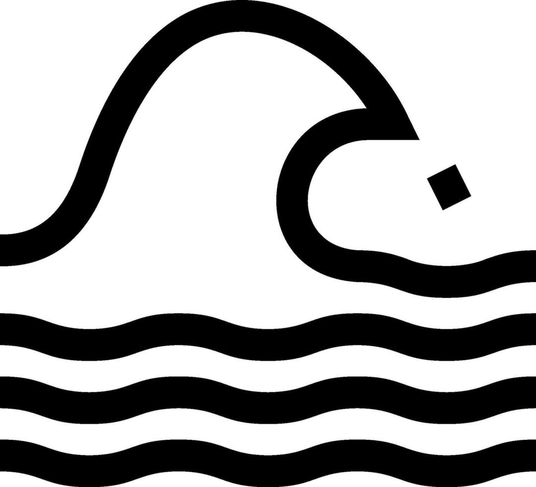 A black and white logo of a wave vector