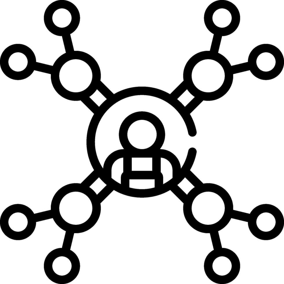 A black and white image of a network icon vector
