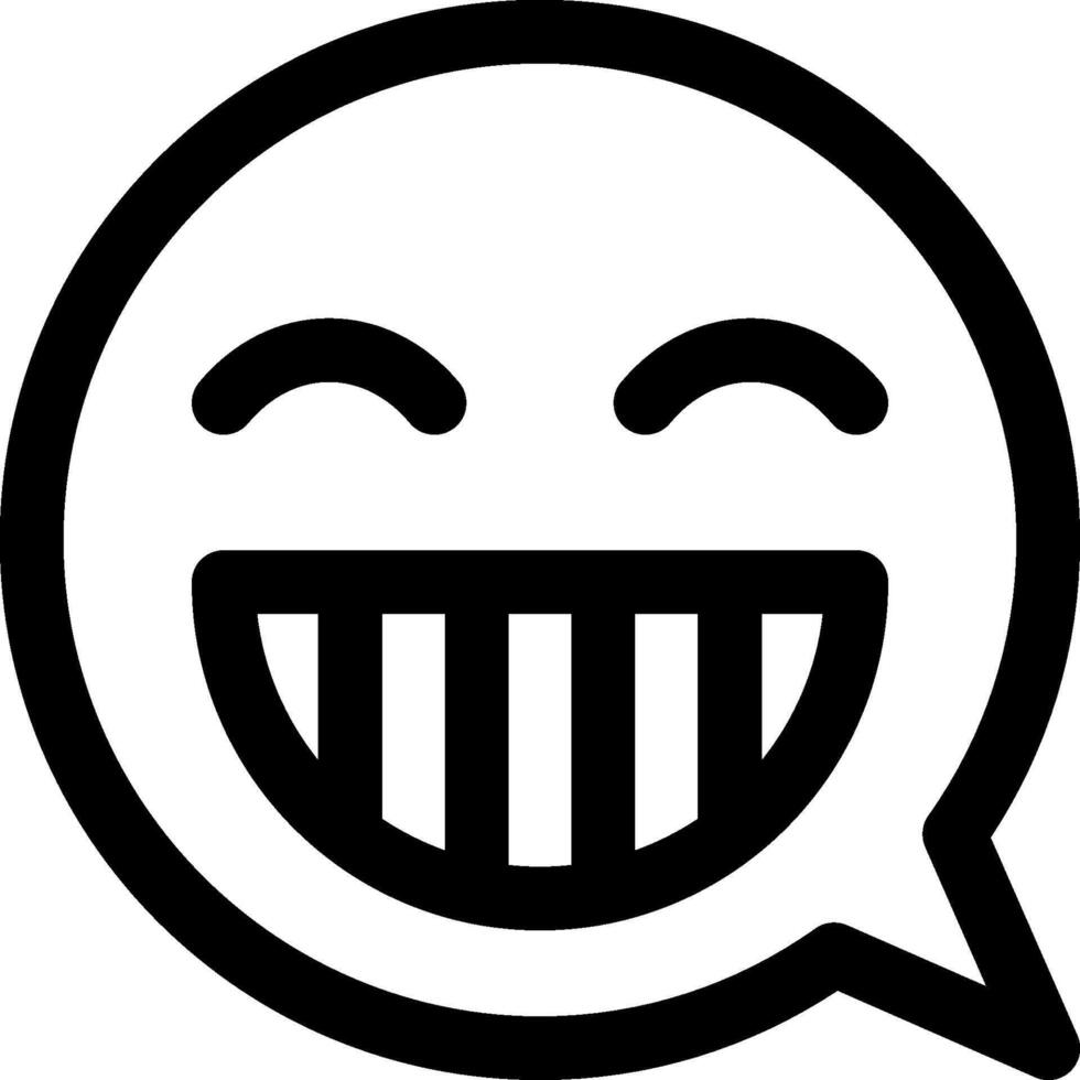 A black and white smiley face with a smile vector