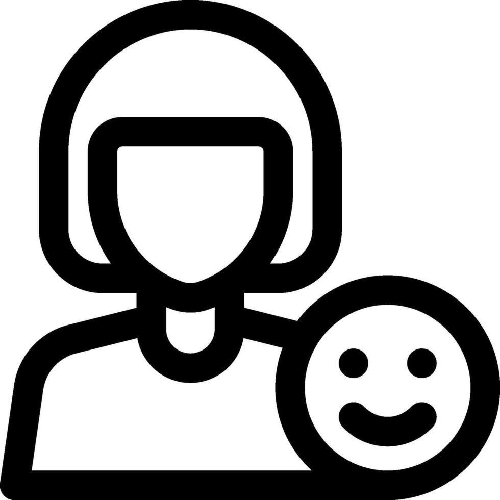 A black and white image of a woman holding a smiley face vector