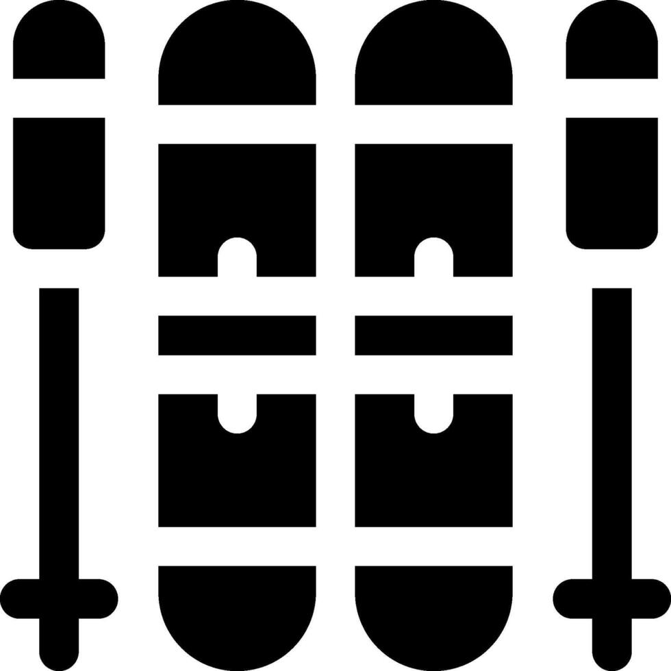 A black and white image of a pair of skis vector