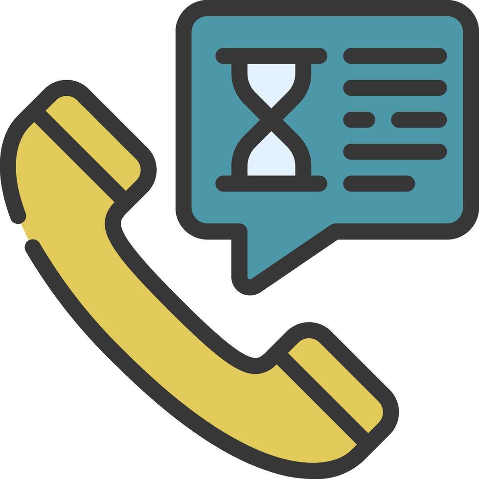 Call icon with time and phone vector