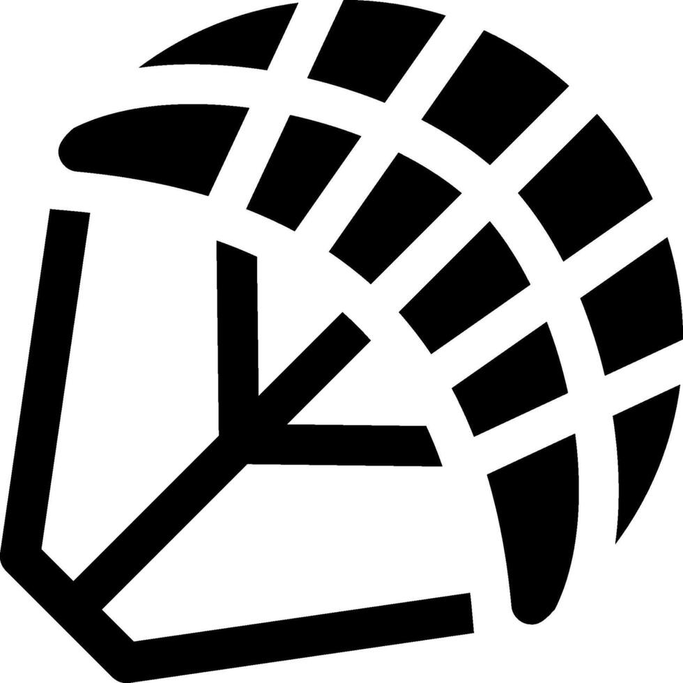 A black and white logo of a parachute vector