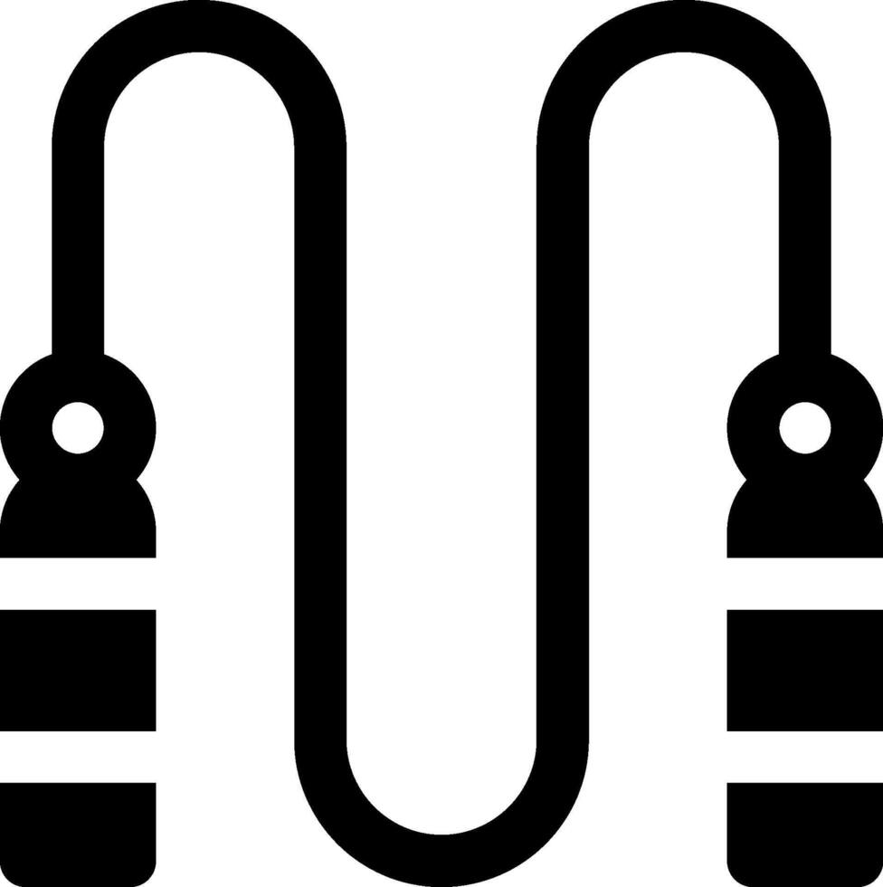 A black and white image of a jump rope vector