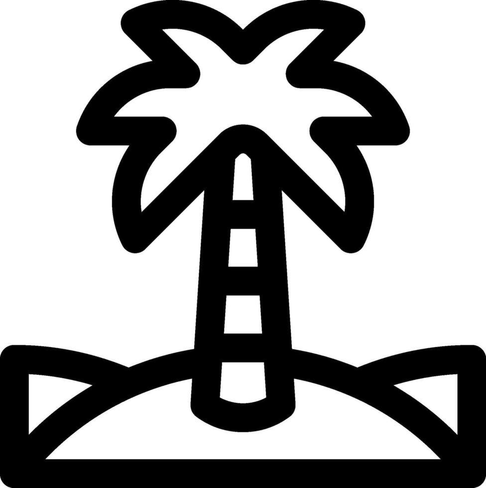 A black and white icon of a palm tree vector