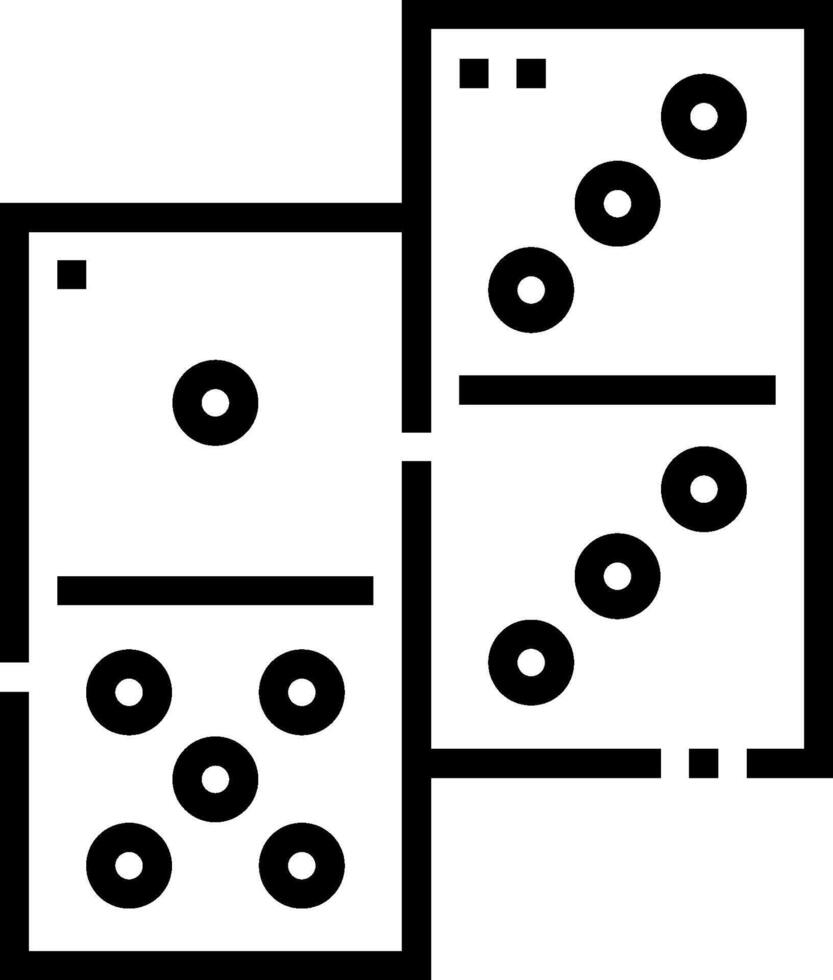 A black and white image of a domino game vector