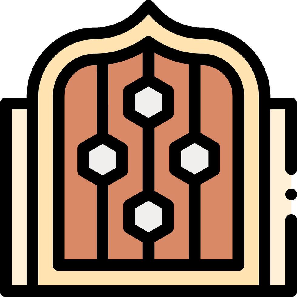 A door with a hexagon pattern on it vector