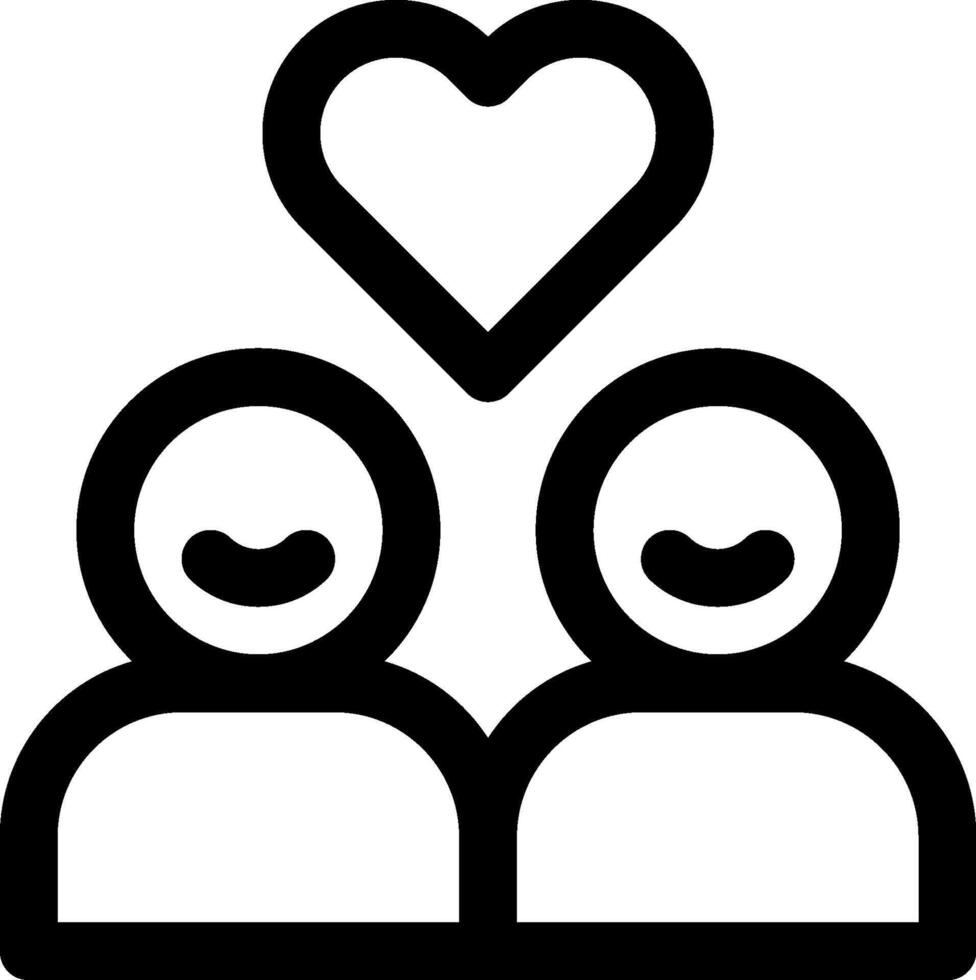 A couple with a heart icon vector
