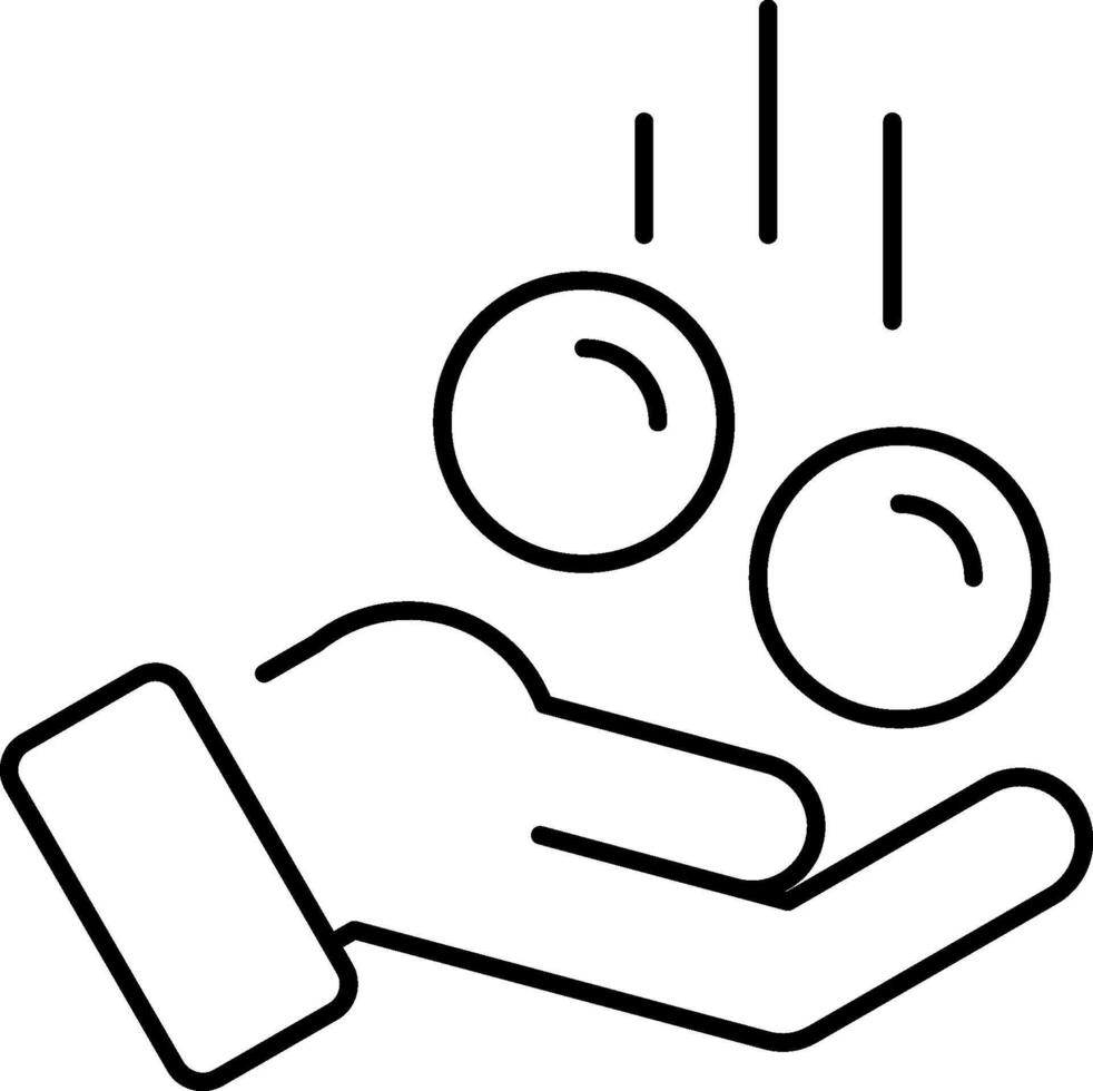 A hand holding two balls in its hand vector