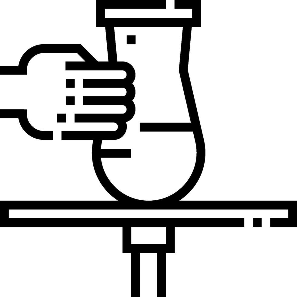A black and white illustration of a hand holding a glass vector