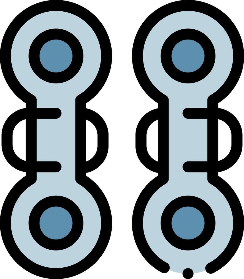 Two blue and black gears with two holes vector