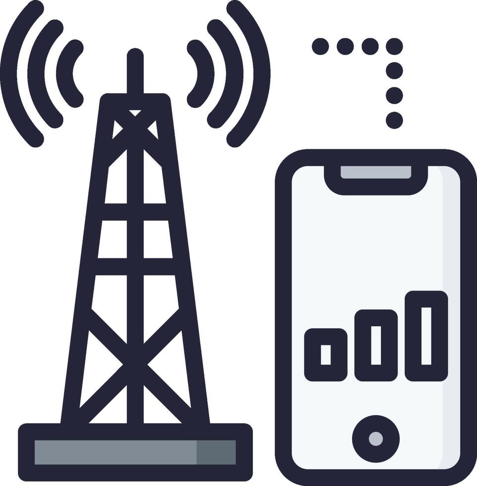 Cell phone and tower icon vector