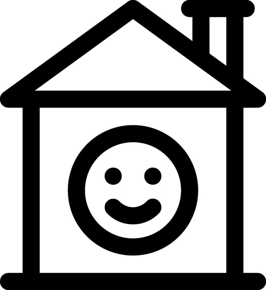 A smiley face house icon with a window vector