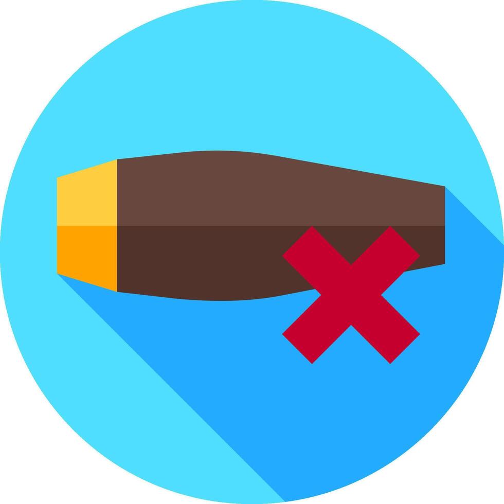 A flat icon of a gun with a red cross vector