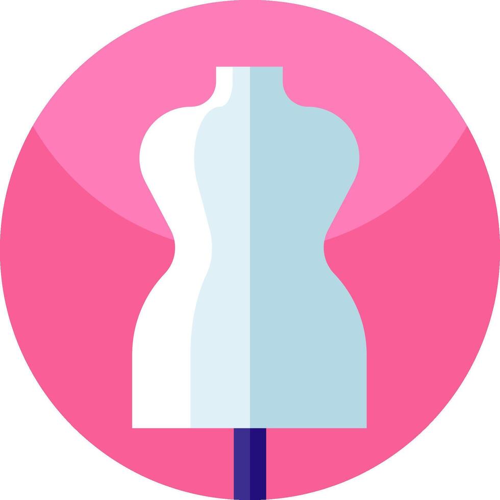 A mannequin in a pink circle with a blue handle vector