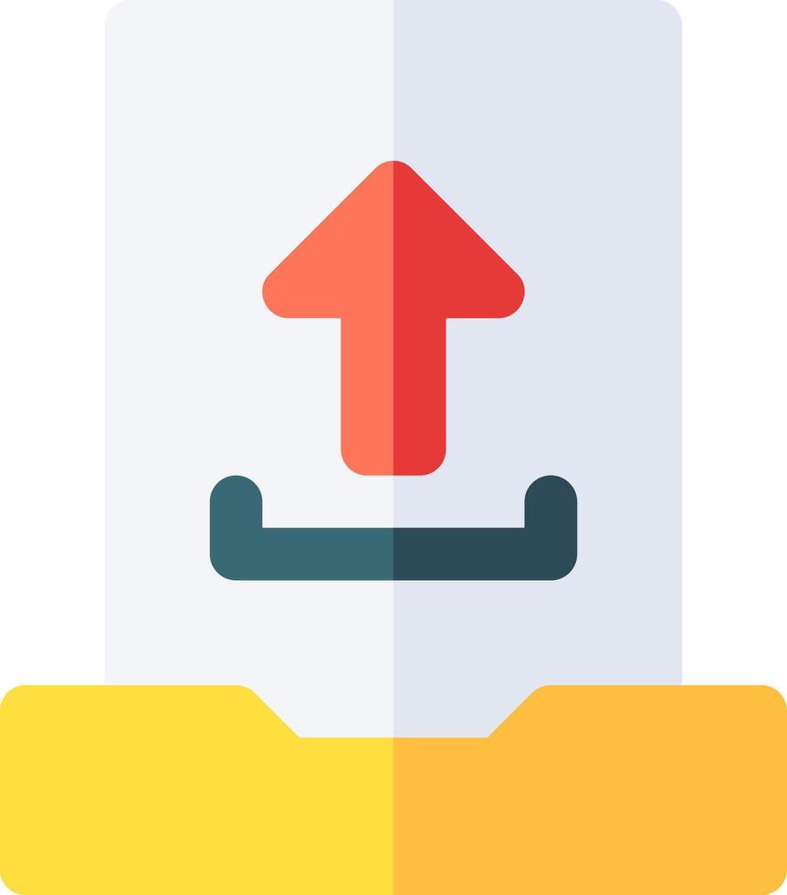 A folder with an arrow pointing up vector