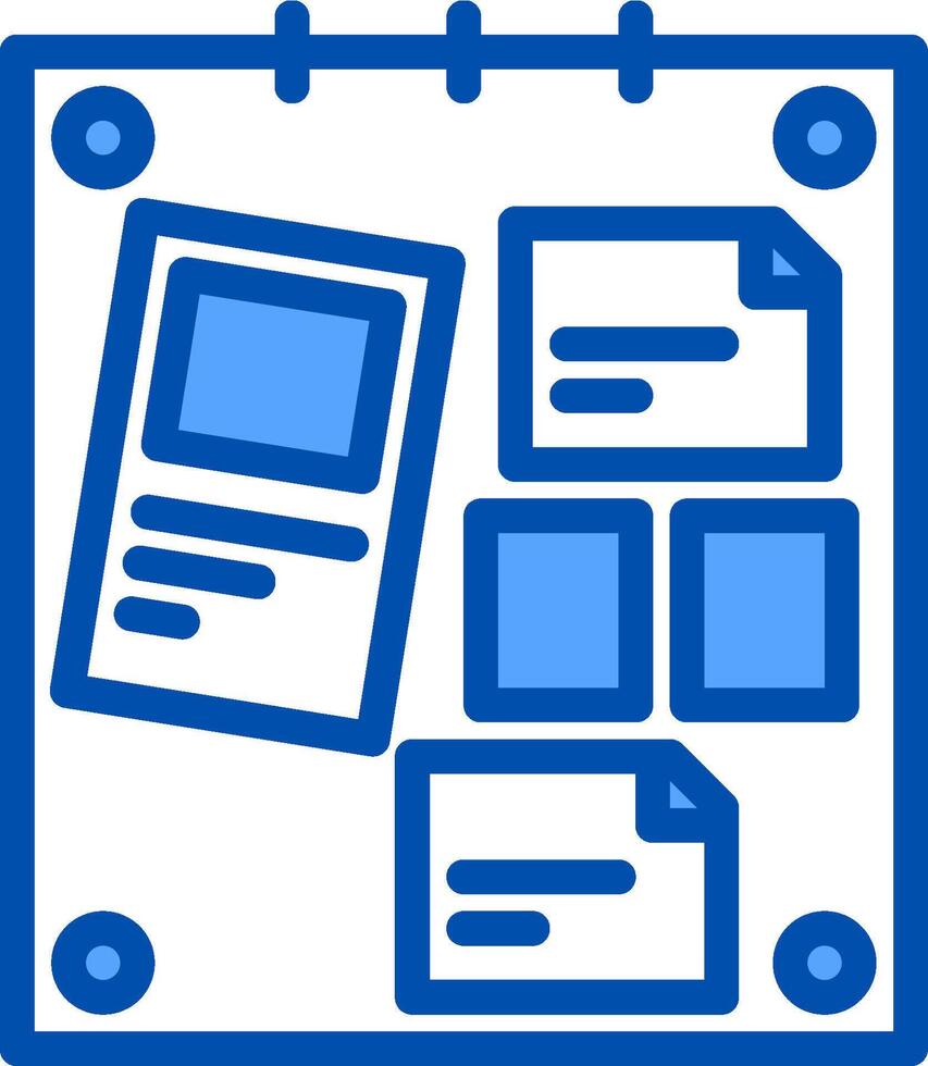 A blue and white icon of a clipboard and a folder vector