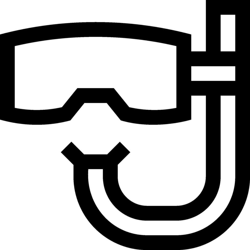 A black and white logo of a diving mask vector